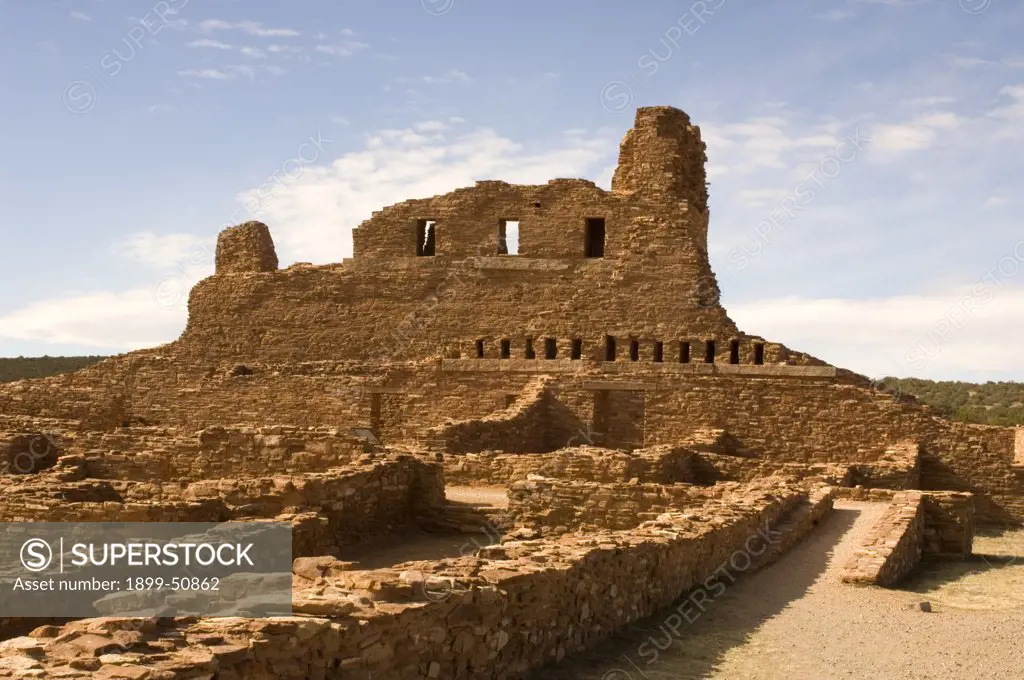 New Mexico, Salinas Pueblo Missions National Monument. Abo Ruins. Ruins Of The San Gregorio De Abo Spanish Mission Church.