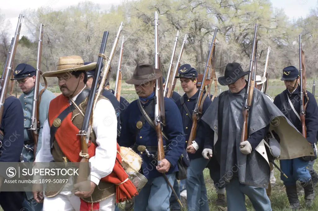 Civil War Reenactment Battles Of Glorieta Pass And Apache Canyon In New Mexico.