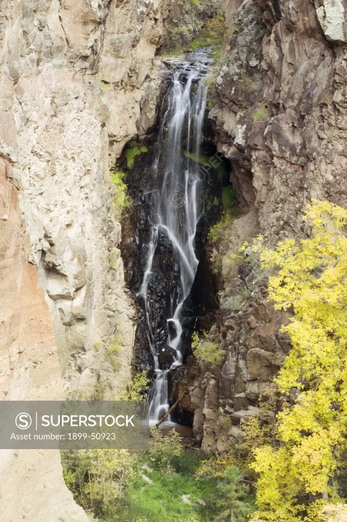 Upper Falls On El Rito De Los Frijoles Creek In Bandelier National Monument, New Mexico
