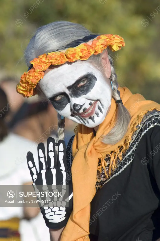 Day Of The Dead Parade In Albuquerque, New Mexico. Dia De Los Muertos