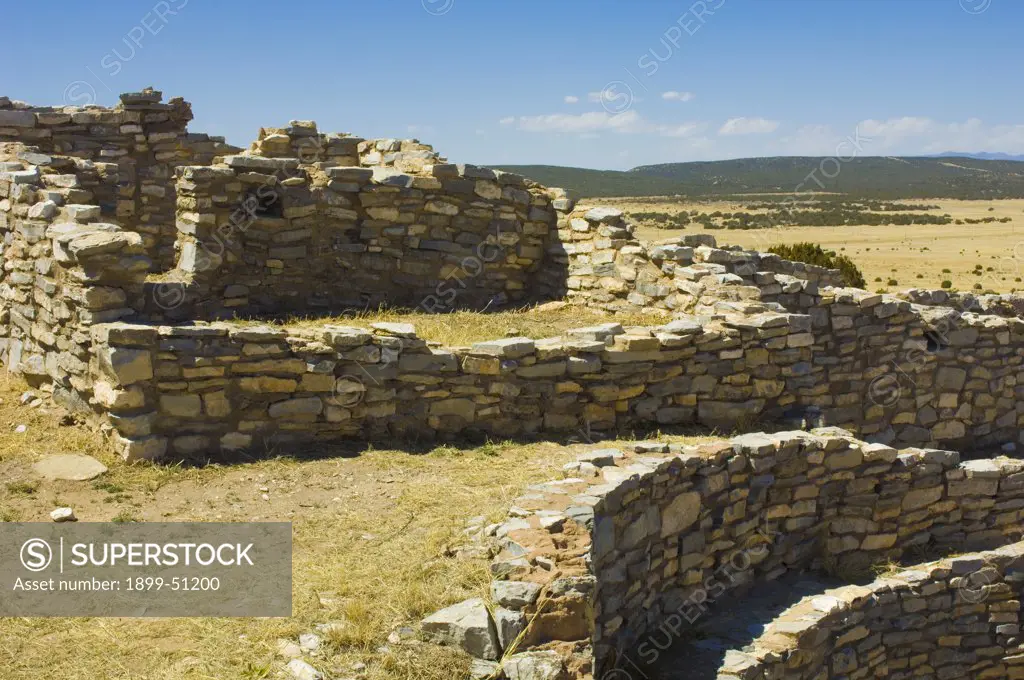 Salinas Pueblo Missions National Monument, New Mexico. Gran Quivira Ruins. Pueblos Of The Salinas Valley Once A Thriving Pueblo Community Of Tiwa And Tompiro Speaking Peoples In The Remote Area Of Central New Mexico. Early In The 17Th Century Spanish Fra