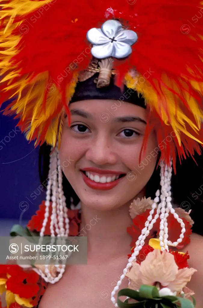 French Polynesia. Tahiti. Bora Bora. Native Dancer