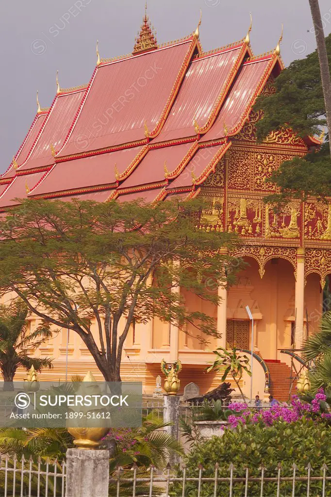 Laos, That Luang Gold Buddhist Temple