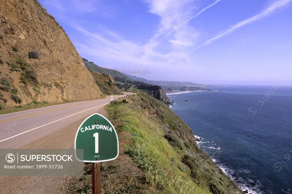 California, Pacific Coast Highway Sign Near Big Sur