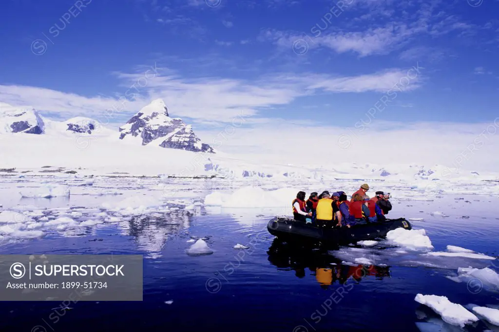 Antarctica, Prospect Point. Tourists On Zodiac