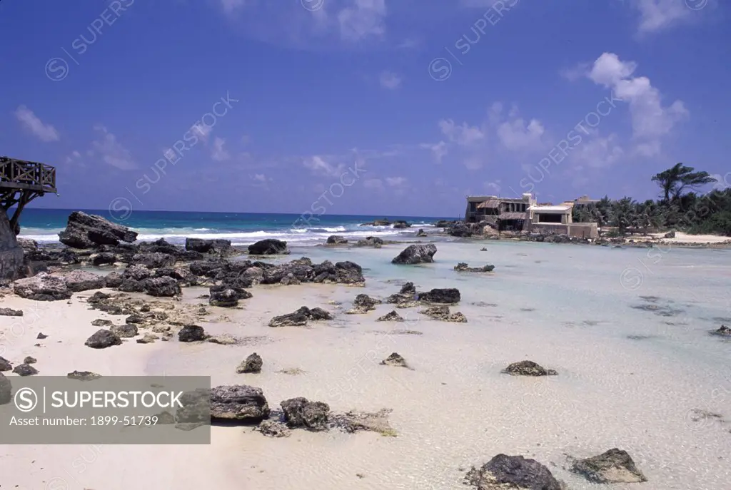 Mexico. Cancun. Isla Mujeres. Beach And Rocks.