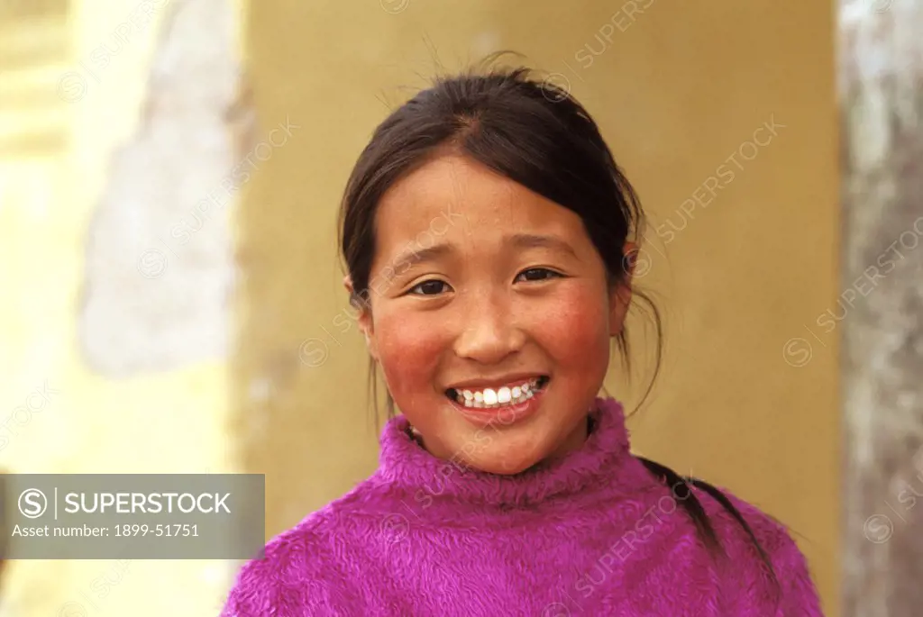 Mongolia.Ulaan Baatar. 13 Year Old Girl. Portrait.