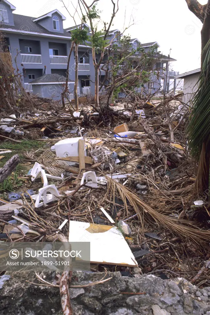 Cayman Islands. Grand Cayman Island. Aftermath Of Hurricane Ivan 2004.