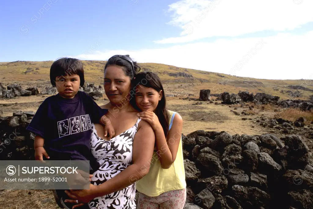 Easter Island, Family Portrait. Akahanga Stones.
