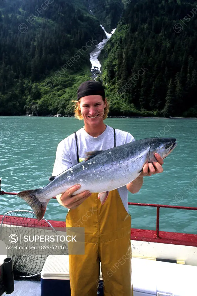 Alaska, Valdez, Teen With Fish Catch