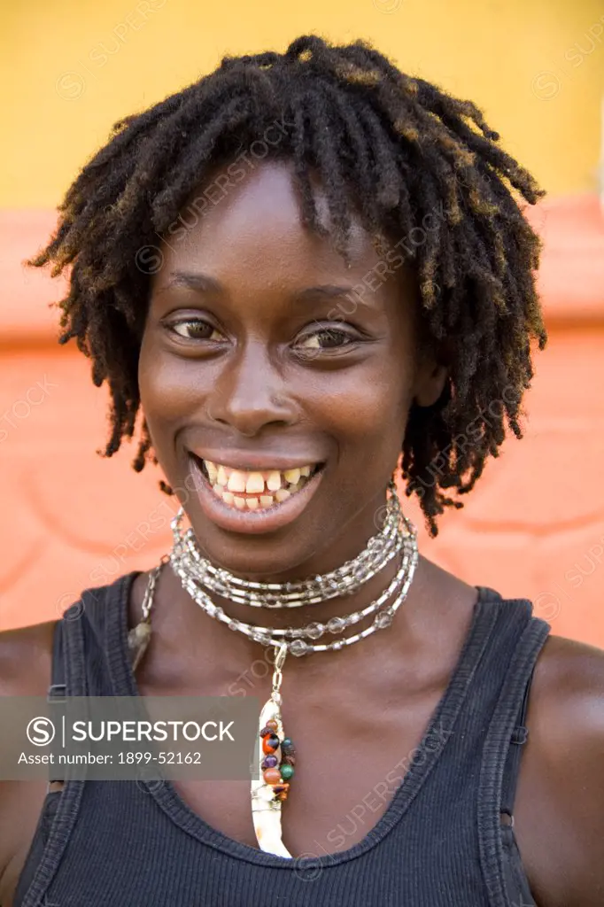 Jamaica, Ocho Rios. Portrait Of A Jamaican Woman