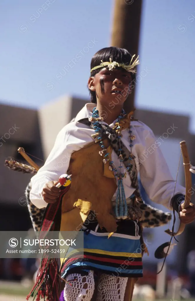 Pueblo Indians At Buffalo Dance In New Mexico Near Albuquerque
