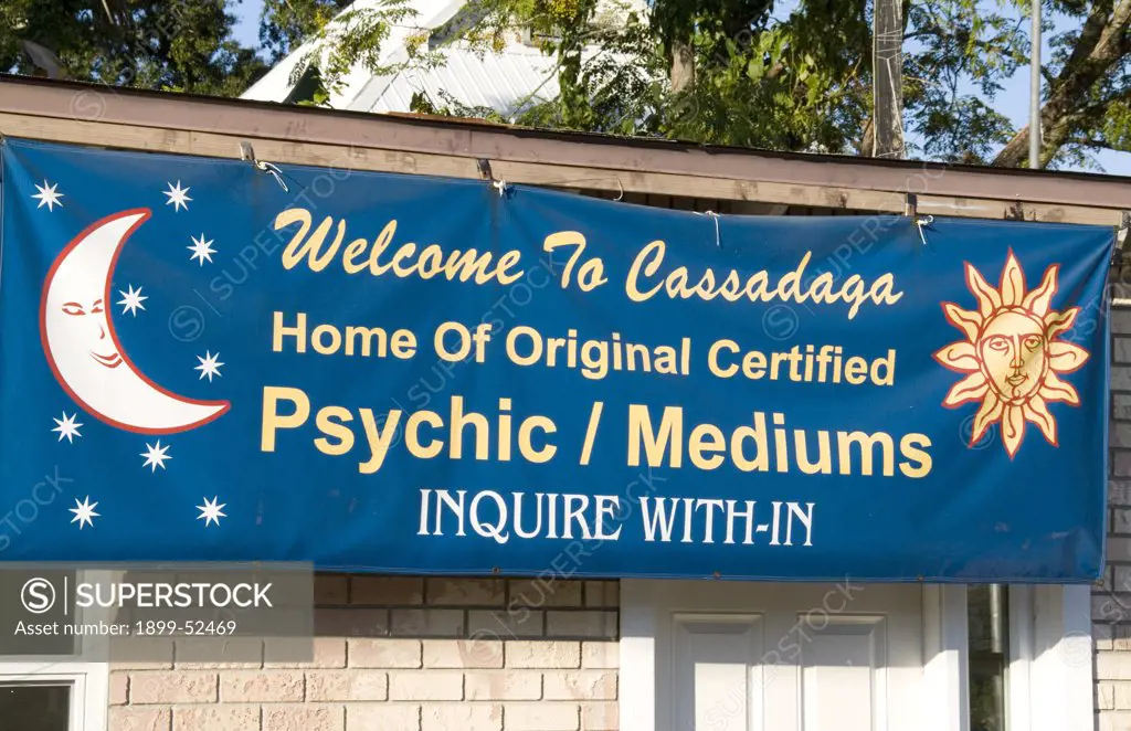 Spiritualism Signs For Fortune Tellers And Mediums In Psychic Village Of Cassadaga Florida