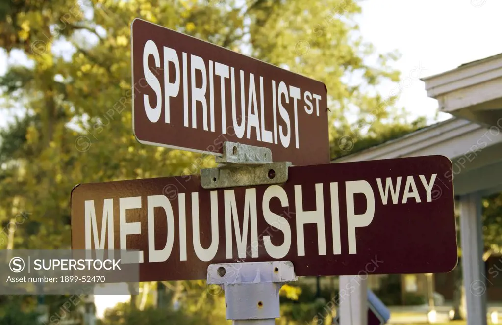 Spiritualism Signs For Streets In Psychic Village Of Cassadaga Florida