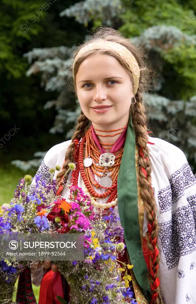 Woman In Traditional Dress In Kiev, Ukraine.