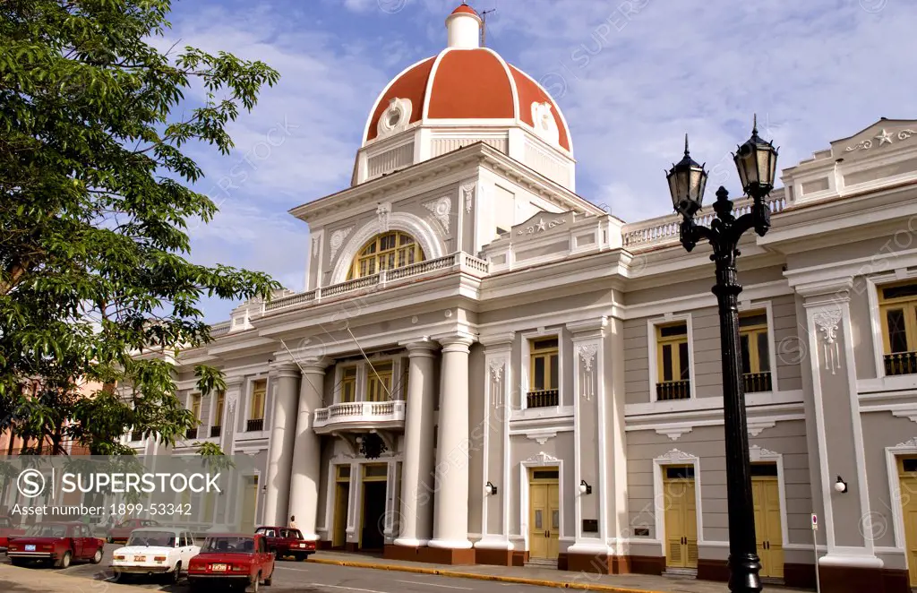 Parliament Building Called Provincial Assembly Of The Popular Power In The Town Square Of Cienfurgos, Cuba