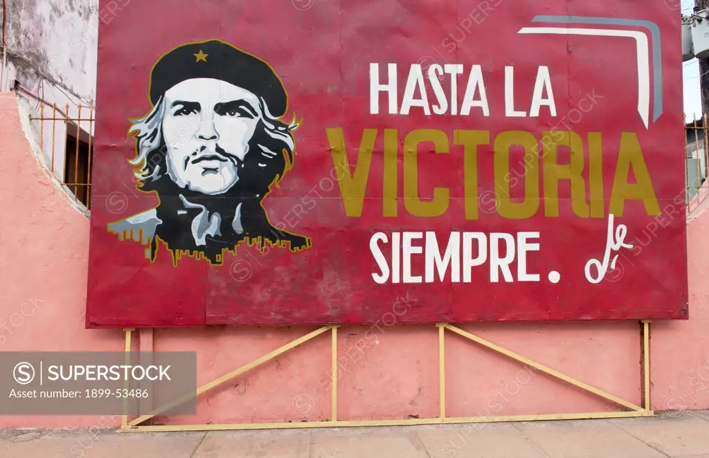 Billboard In Cardenas, Cuba, Showing Che Guevara