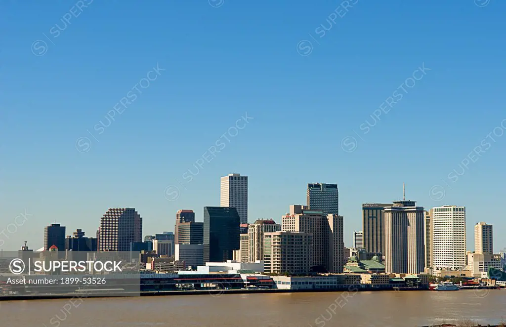 Skyline Of New Orleans Louisiana From Mississippi River After The Rebuilding