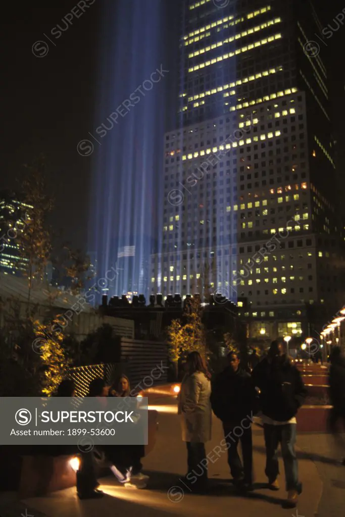 New York City. Post 9/11/01 World Trade Center Memorial. Towers Of Light