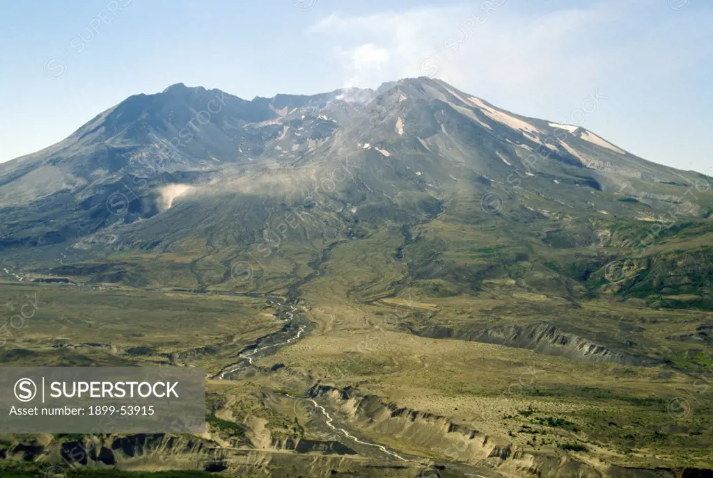 Washington. Mt. St. Helens National Volcanic Monument Smoldering From Johnston Ridge Observatory.