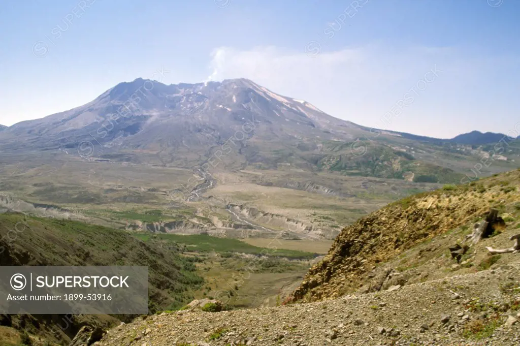 Washington. Mt. St. Helens National Volcanic Monument Smoldering From Johnston Ridge.
