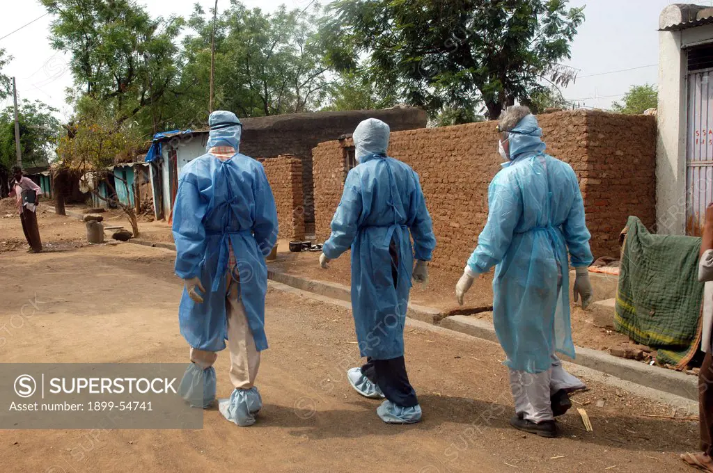 Government Health Workers Go House To House To Cull Infected Chickens In The Backyard Of The Villager'S Houses At Hingona Village In Jalgaon District As Bird Flu Is Detected In Maharashtra, India