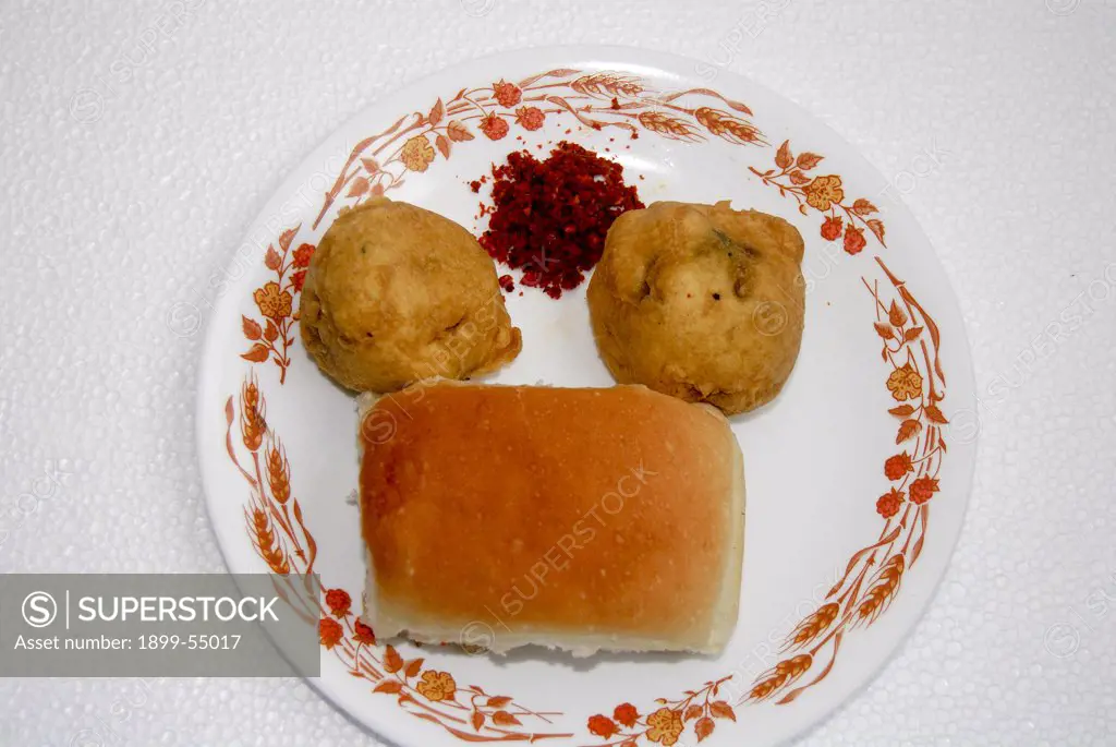 Indian Fast Food, Two Batata Vadas And One Pav