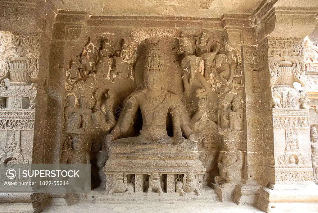 Yogeshvara God Shiva Statue In Cave No. 16, Kailash Temple, Ellora, Aurangabad, Maharashtra, India