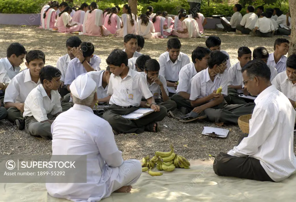 Students In School At Ralegan Siddhi Near Pune, Maharashtra, India