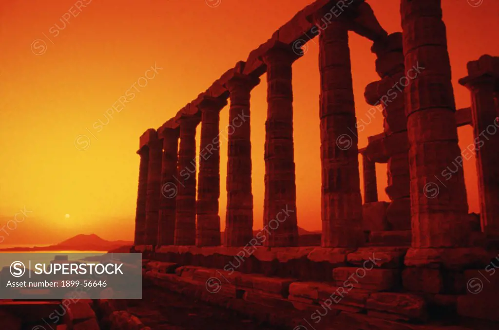 Greece- Sounion, South Of Athens-Temple Of Poseidon (5Th Century B.C.)