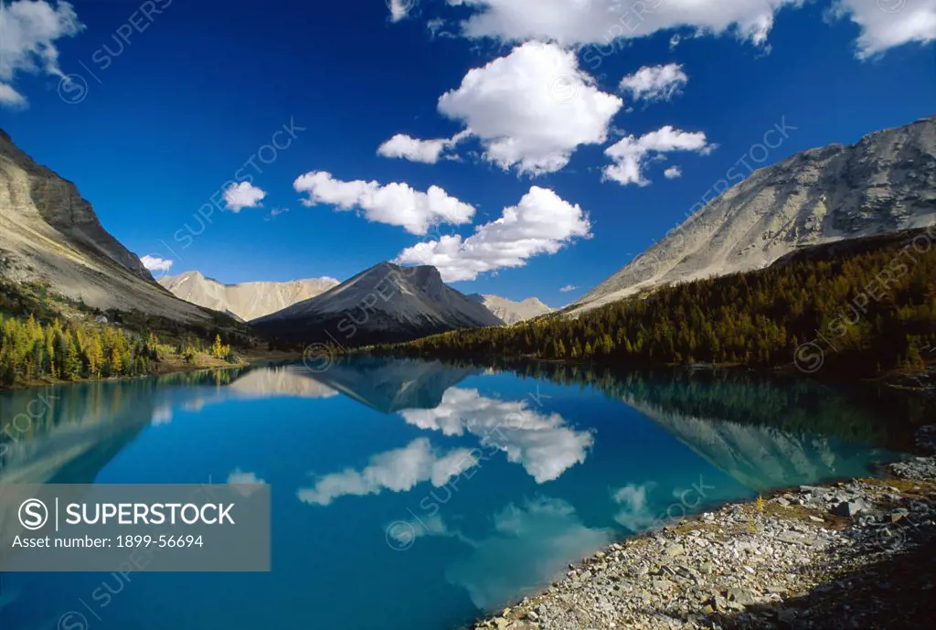 Canada, Alberta, Myosotis Lake & Skoki Lake. Mountain, Lake Louise Area