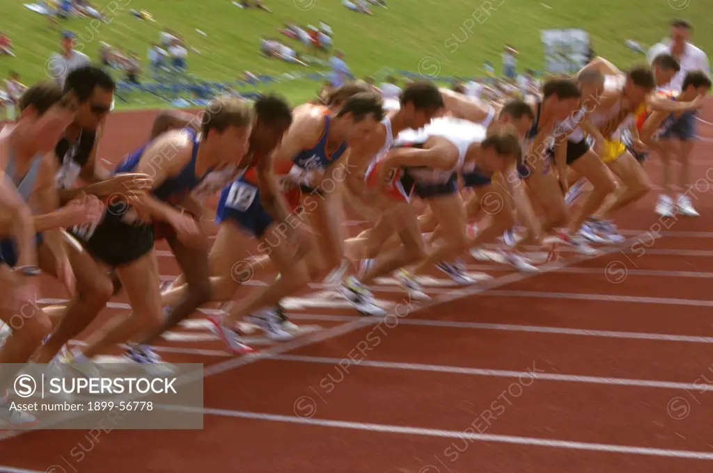 Track & Field. Runners At The Start Of A Race