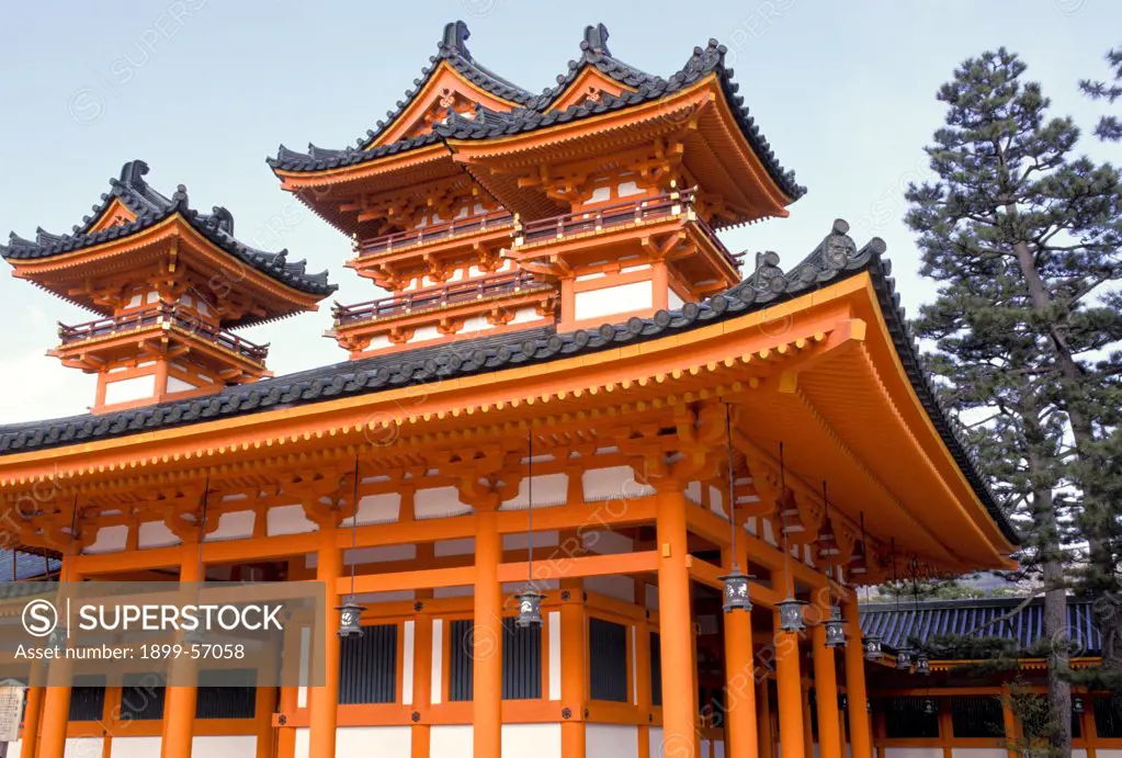 Japan, Kyoto. Exterior Of Heian Shrine