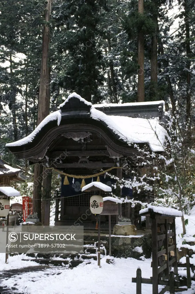 Japan, Takayama. Shrine In Winter.