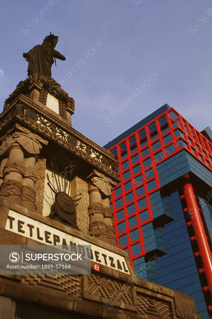Mexico, Mexico City. Aztec Monument.