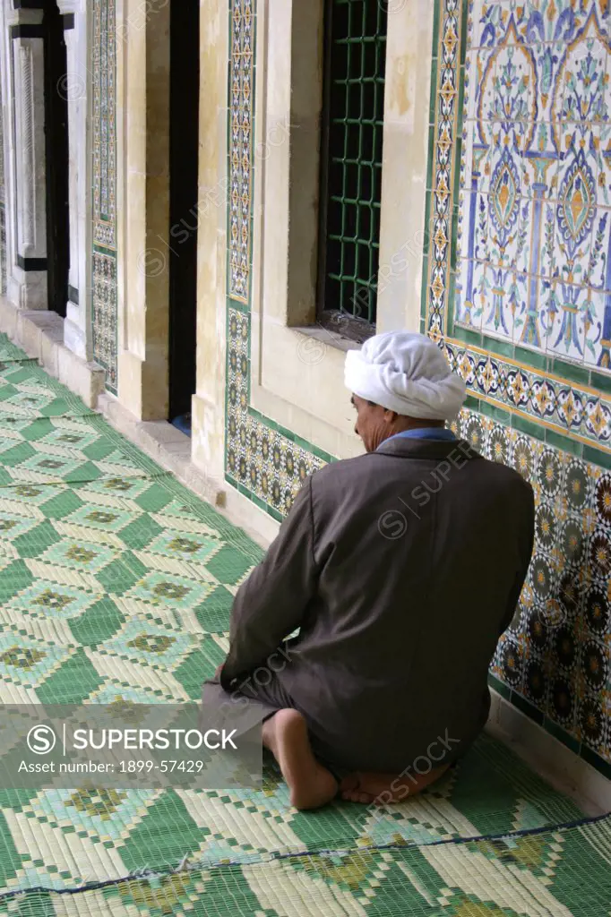 Tunisia, Kairouan. Man At Sidi Sahab Mosque