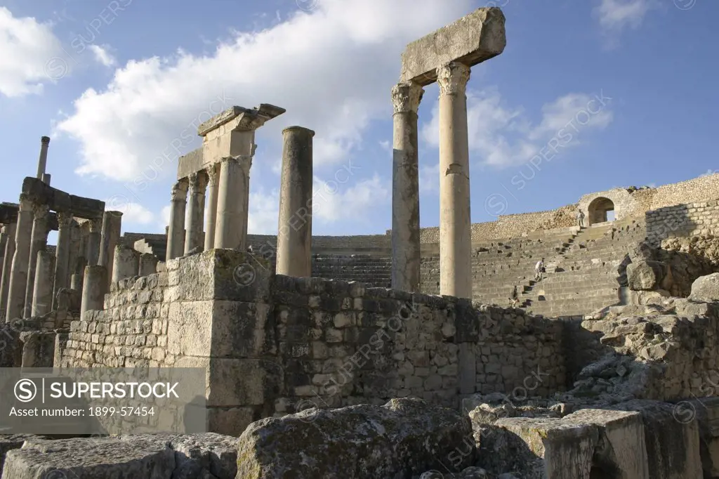 Tunisia, Dougga. Ancient Roman Ruins