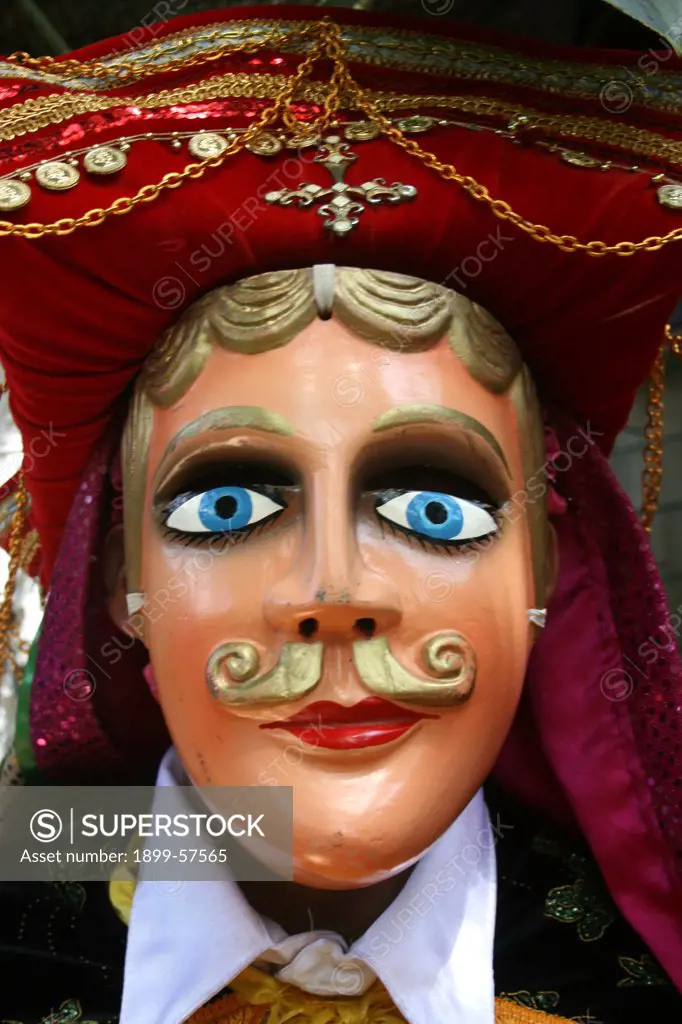 Nicaragua, Masked Dancer Of Ballet Folklorico In Diriamba