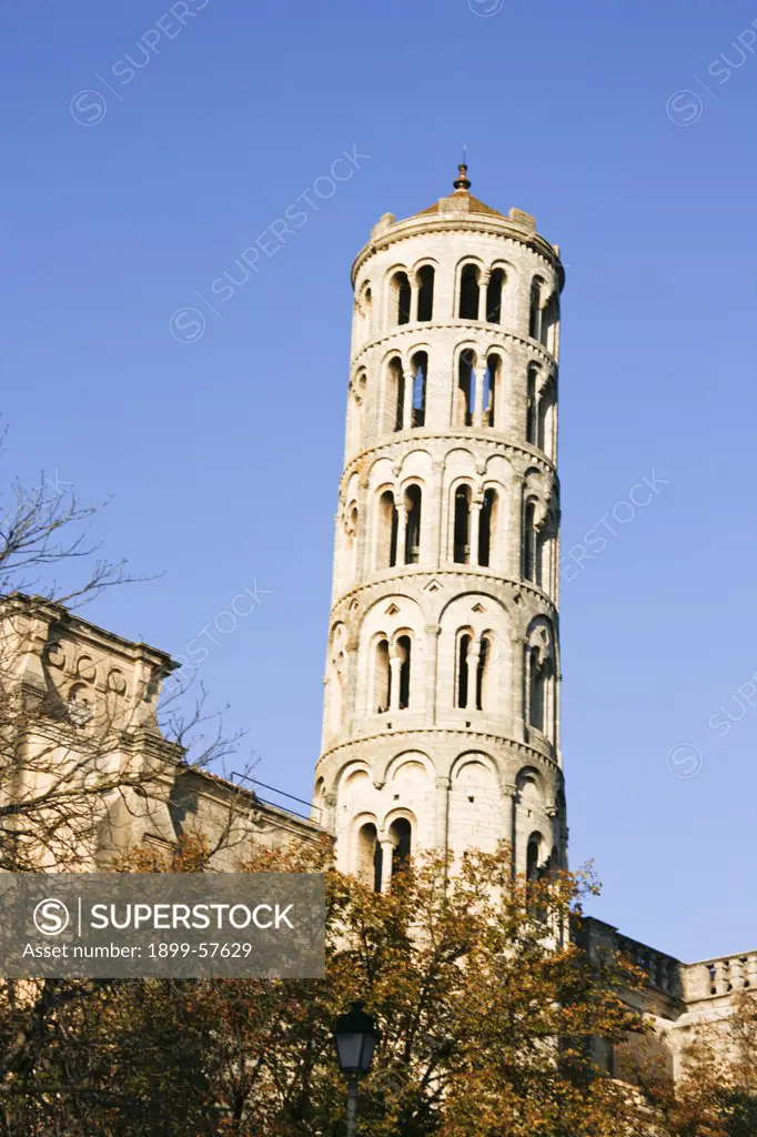 France, Provence, Bell Tower Of Uzes Near Avignon