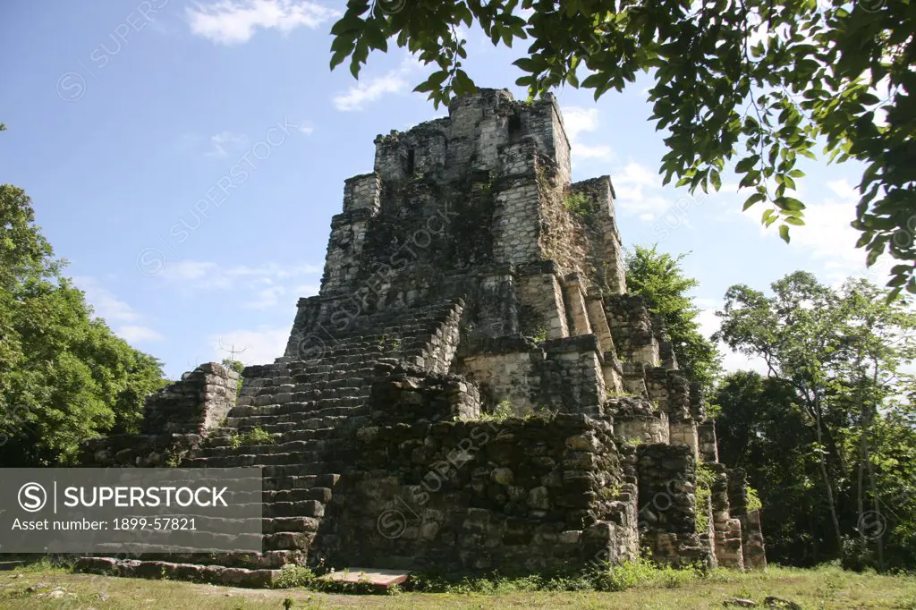 Sian Ka'An Biosphere, Muyil Mayan Temple In Quintana Roo. Mexico