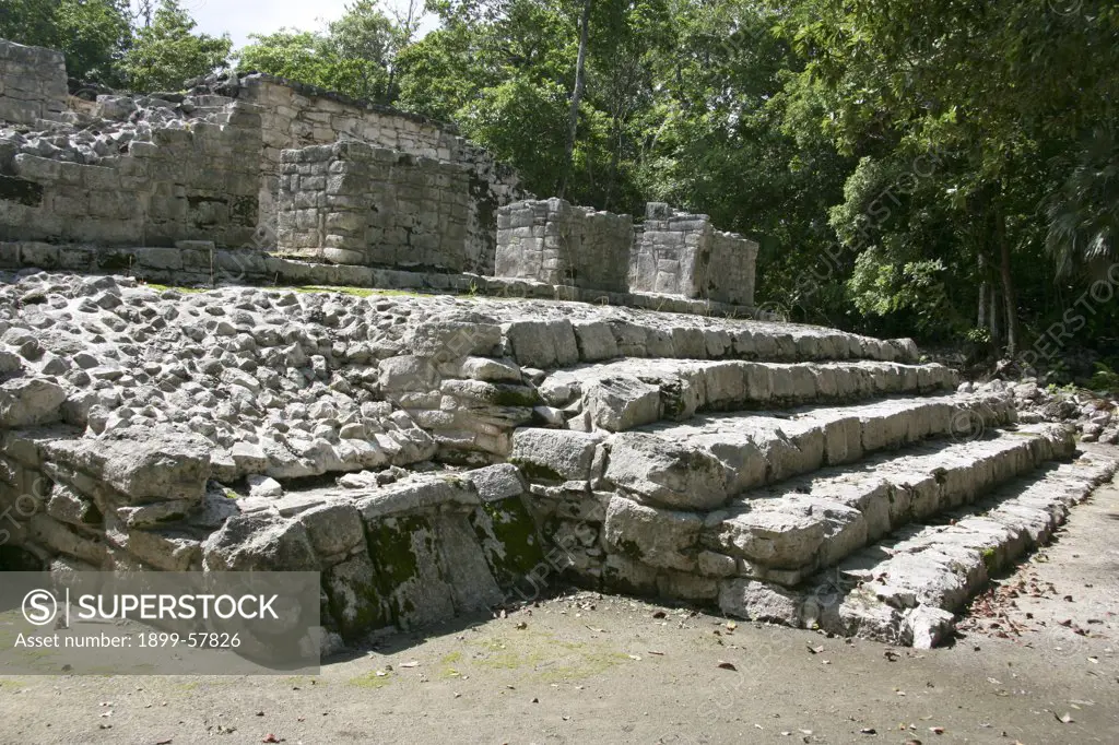 Xel-Ha Archeological Site In Quintana Roo. Mexico