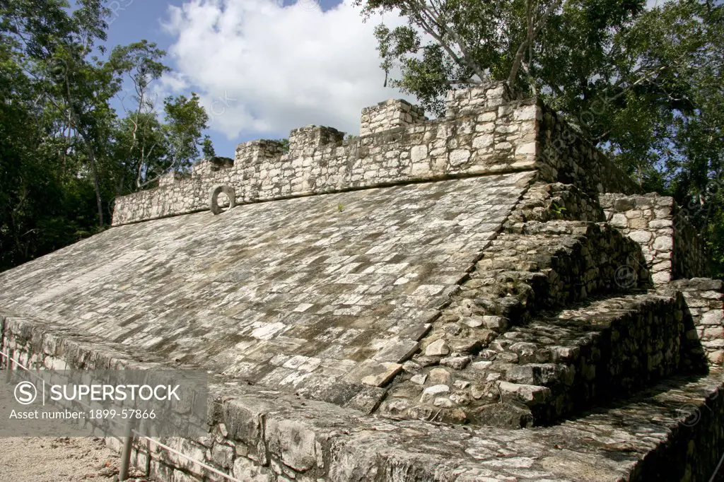 Ball Court At Coba Mayan Ruins. Mexico