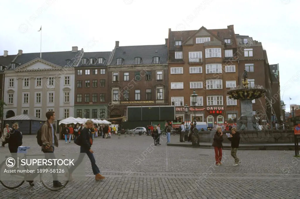Denmark, Copenhagen. Stroget, Main Shopping Street.