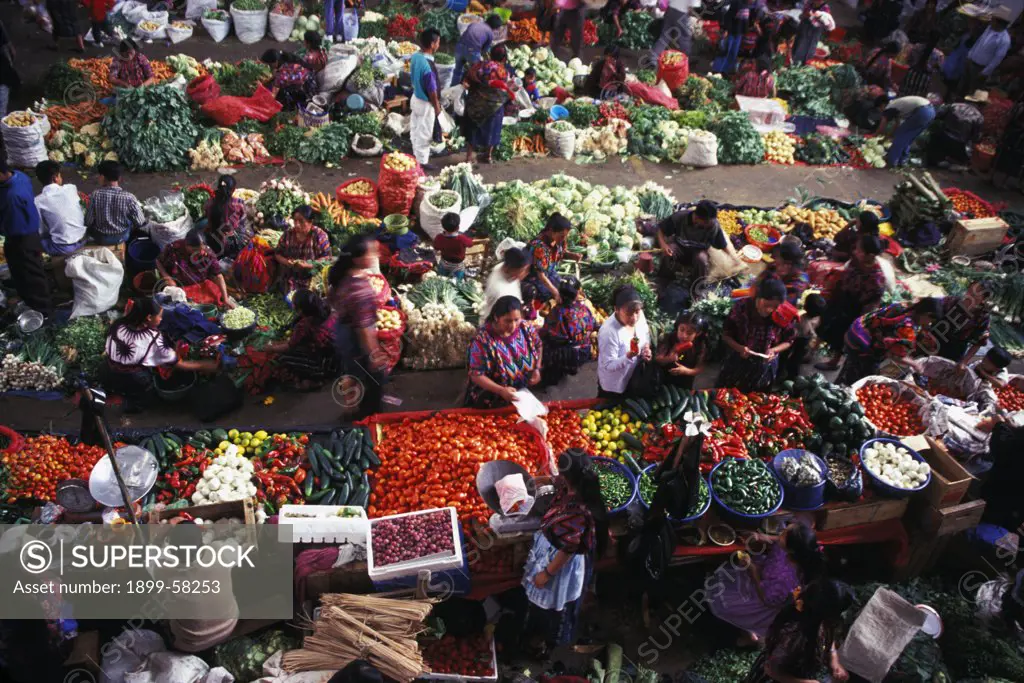 Guatemala, Chichicastenango. Indoor Food Market