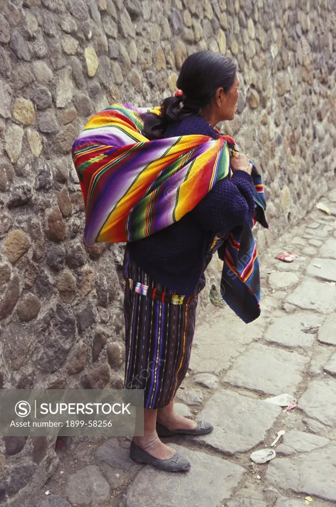 Guatemala, Chichicastenango. Woman In Traditional Dress