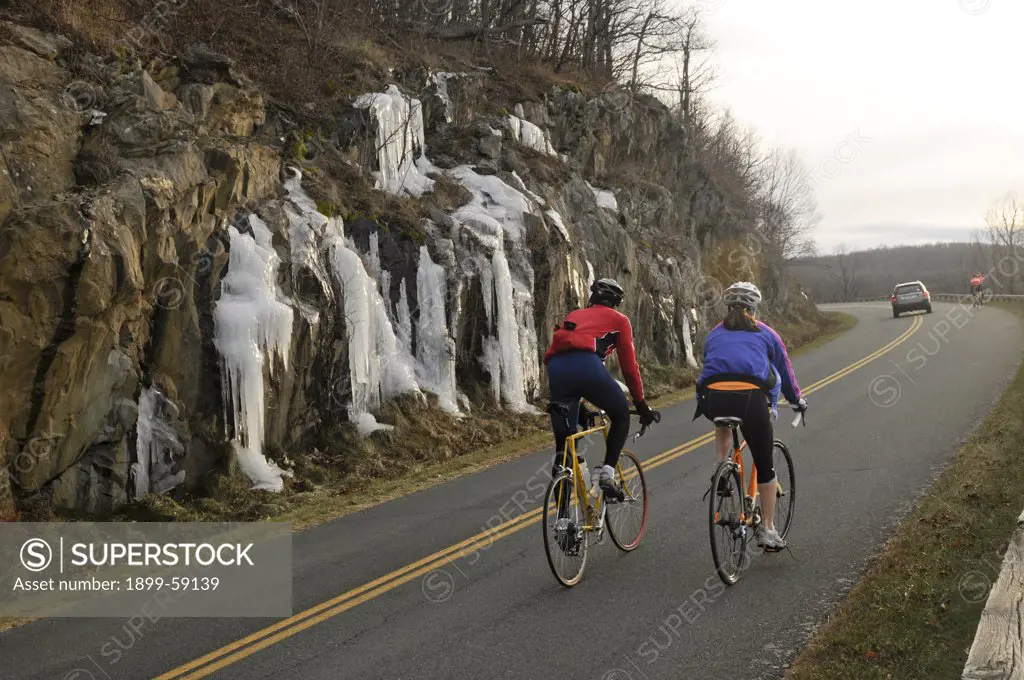 Cyclists On Blue Ridge Parkway
