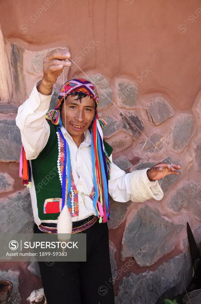Man Preparing Yarn, Peru