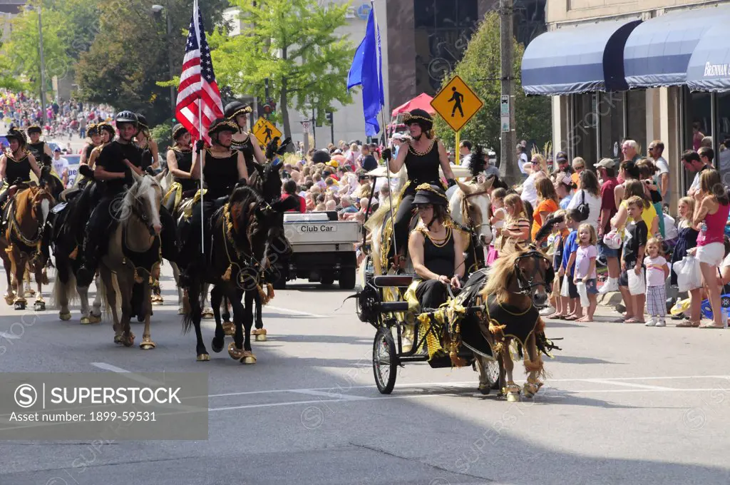 Horse Troupe In Parade, Janesville, Wisconsin