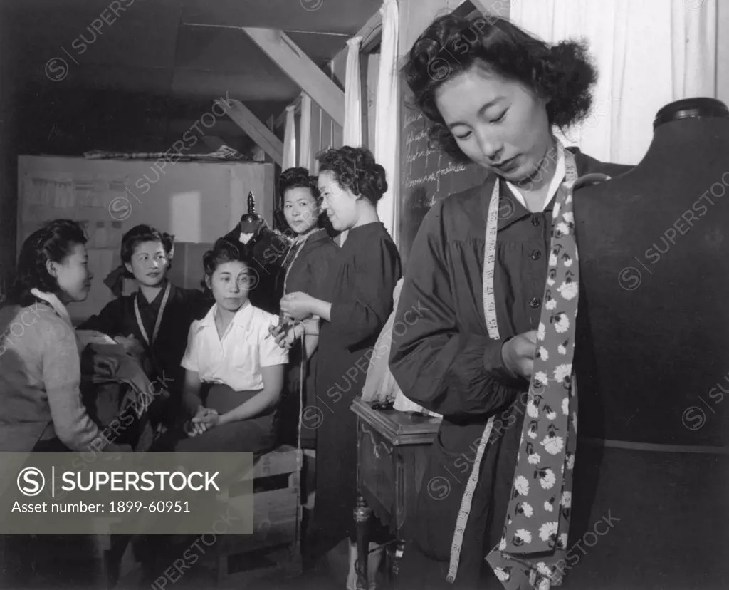 Dressmaking Class, Manzanar Relocation Center, California.