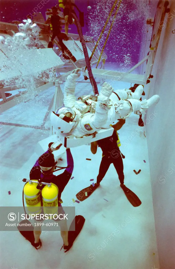Texas, Houston. Johnson Space Center, Neutral Buoyancy Laboratory. Experiments With Weightlessness.